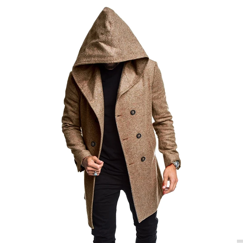 Mens Wool & Blends Mens Jackets British Style Men Overcoat Long Jacket ...