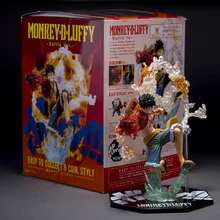 FMRXK 14cm One Piece Monkey D Luffy Fire Battle Ver PVC Action Figure Collection Model Toy