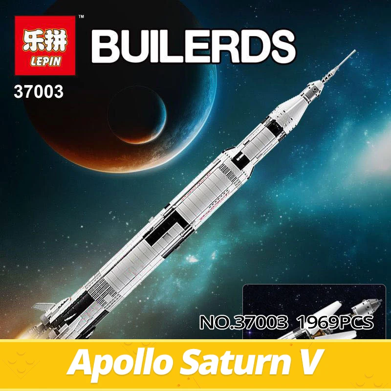 

Lepin Creative Series 37003 1969Pcs The Apollo Saturn V Launch Vehicle Set Children Educational Building Blocks Bricks Toy 21309