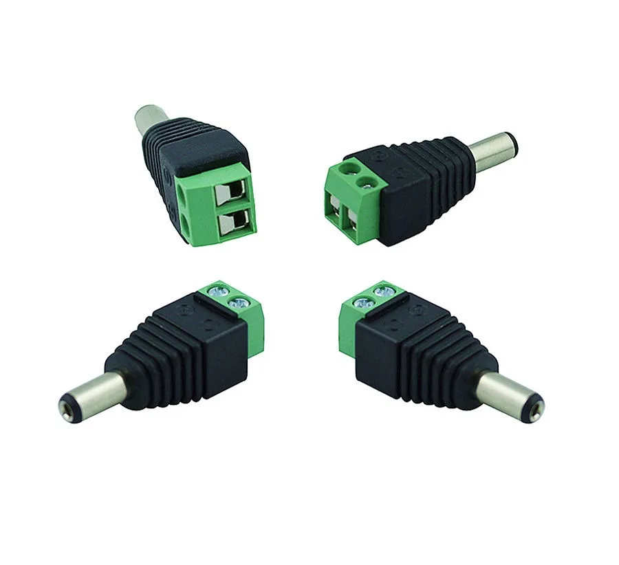 

10Pcs/lot 5.5/2.1mm DC Connector CCTV UTP Cable Power Plug Adapter Cable DC/AC 2/Camera Video Balun Connector