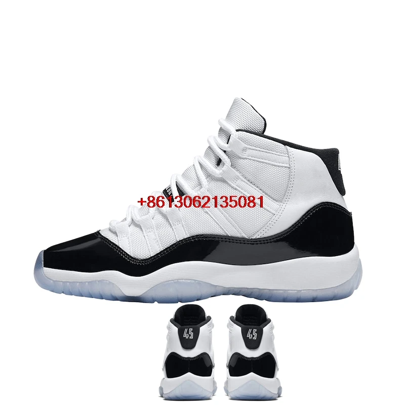 Men hot Retro Basketball Shoes 11 Black White Platinum Tint women High cut Outdoor sneaker Gym ...