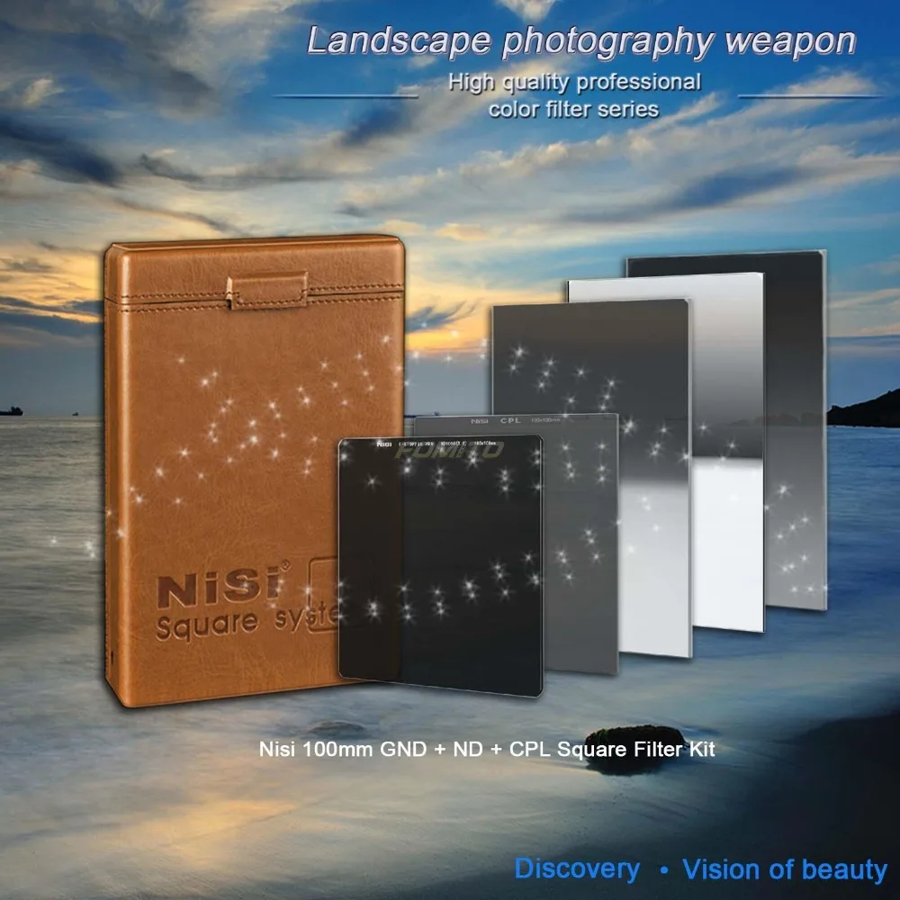 

Nisi Square Filter Soft Hard Reverse GND8(0.9) 100*150mm+HD CPL+AR ND1000 Filter+Filter Box Kits