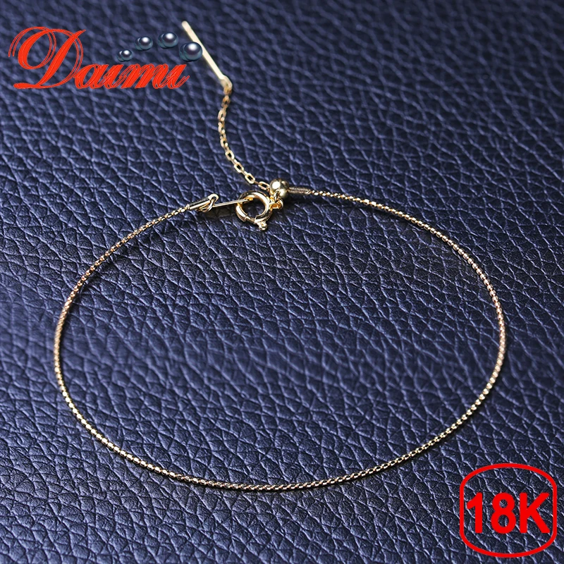 

DAIMI Pure Gold Bangle Chain 18K Yellow Gold DIY Chain 17cm-20cm Adjustable Bangle Chain Wendding Party Gift