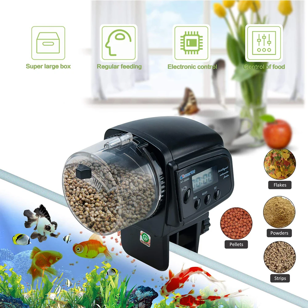 

Fish Food Dispenser Automatic Fish Feeder Auto Feeding Unit Aquarium Feeder Fish Food Vacation Feeder Aquarium Fish Tank D30