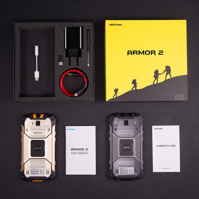 Ulefone Armor 2 телефон смартфон телефоны смартфоны Водонепроницаемый IP68 Мобильный телефон 5.0 дюймов fhd MTK6757 Octa core Android 7.0 6 ГБ Оперативная память 64 ГБ Встроенная память Основная камера 16MP 4G Смартфон