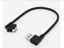 5 pcs /lot 90-degree USB3.0 transfer micro USB3.0 cable 25CM 3.0 HDD Enclosure data cable