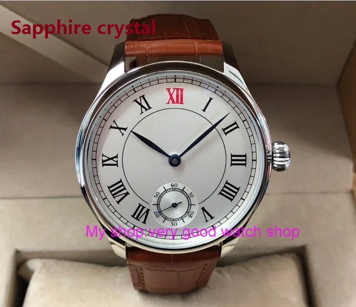 

Sapphire crystal 44mm parnis Asian 6498 17 jewels Mechanical Hand Wind movement men's watch Roman Mechanical watches pa56-8