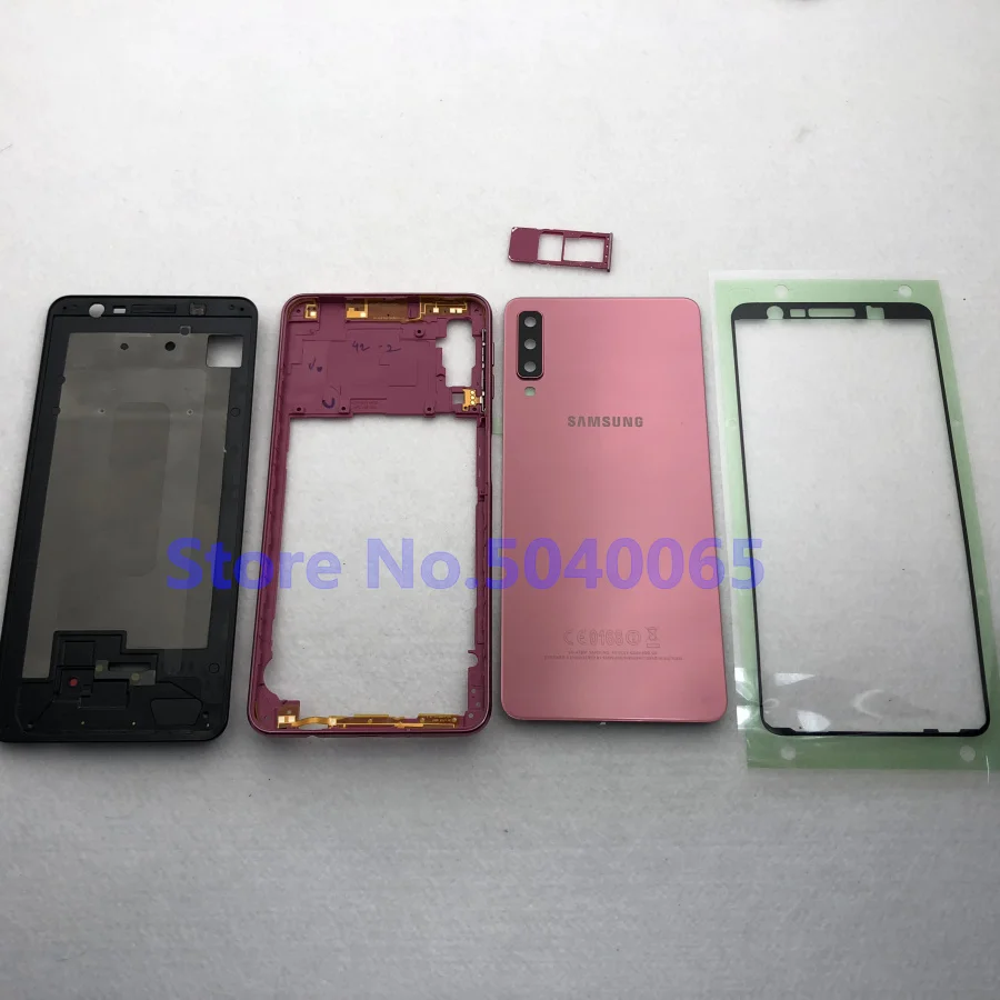 Оригинальный чехол для Samsung A7 2018 SM A750F с полным корпусом передняя средняя рамка