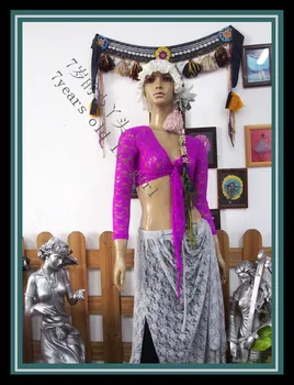 

.Lace belly dance top Gypsy Bohemian top korea lace 9 sleeve top DM66