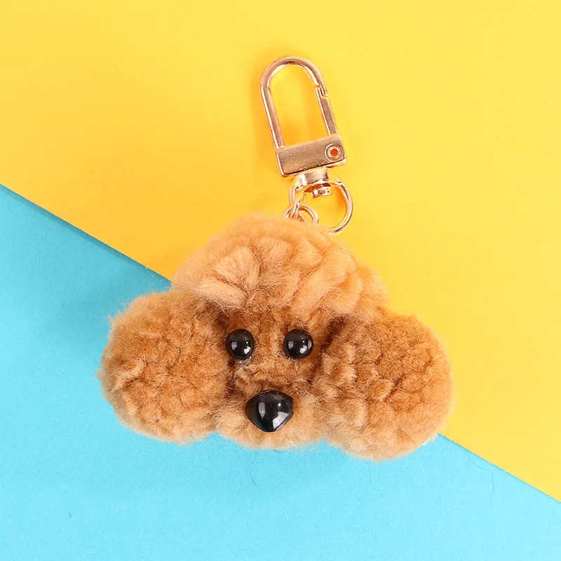 Милый брелок мини-Пудель помпон брелок для ключей для женщин пушистая плюшевая собака игрушка кукла сумка автомобильный брелок аксессуары для ключей DIY