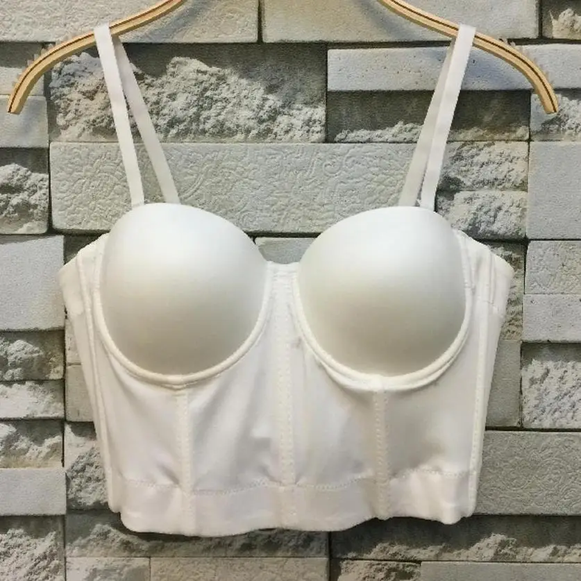 

Plus Size 2019 Basic Smooth Spandex Push Up Bralet Women's Bustier Bra Cropped Top Vest wj410 free shipping