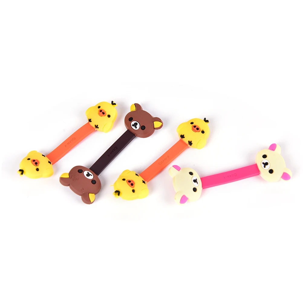 JETTING 4pcs/lot Lovely Cartoon Cable Winder Headphone Earphone Cable Wire Organizer Cord Holder