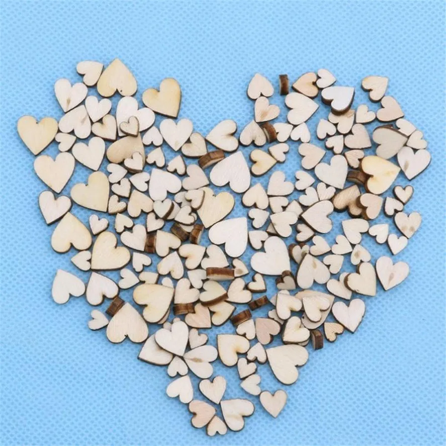 

New 100pcs Creative Rustic Wood Wooden Love Heart Wedding Table Scatter Decoration Crafts DIY Party Decoration Best Gift C30423