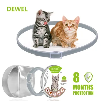 

Dewel Summer Anti-insect Cat Dog Collar Anti Flea Mosquitoes Ticks Waterproof Cat Flea Collar for Pet 8 Months Protection