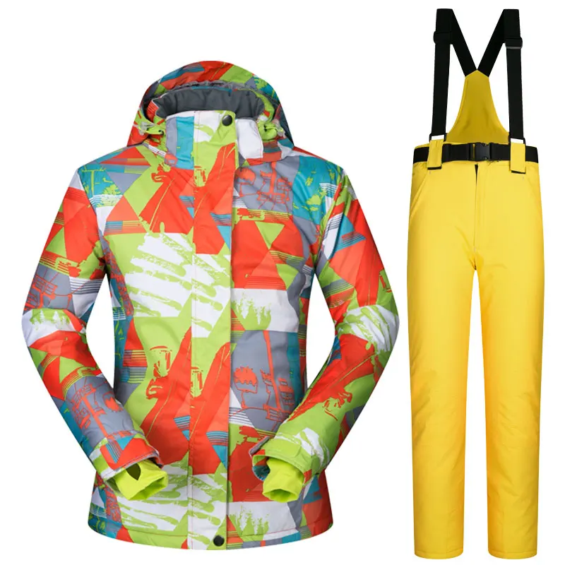 

FREE SHIPPING skiing jacket and pant snow ski suit -30 Degrees snowboard suit women winter clothing set for female Super Quality