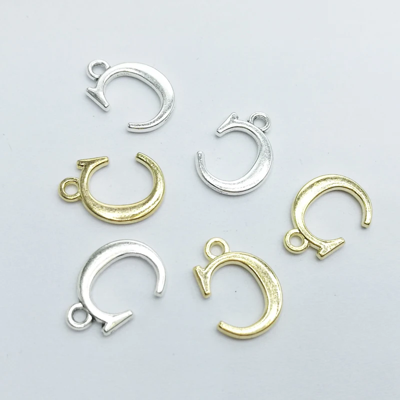 

30pcs/lot New Arrival Silver Gold Color Alphabet Letter C Charms Fit Choker Necklace Making
