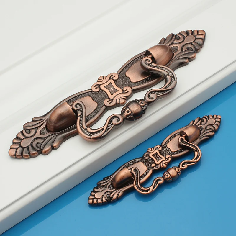 2pcs Hole CC 64mm/96mm Golden/ Antique Brass/ Red copper zinc alloy antique drawer pulls handles Cabinet furture hankdle knobs