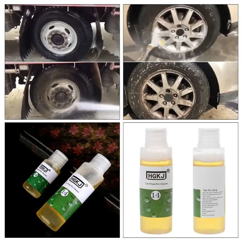 

Hot 1 Pc HGKJ-14 Car Wheel Rim Cleaner Detergent High Concentrate Remove Rust Tire Clean Agent Car Wash Liquid 20ml/50ml