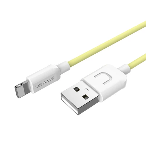 Для iPhone 7 кабель USB USAMS 2A быстрее Зарядное устройство кабель для iPhone 7 Дата кабель свет USB кабель - Цвет: Yellow