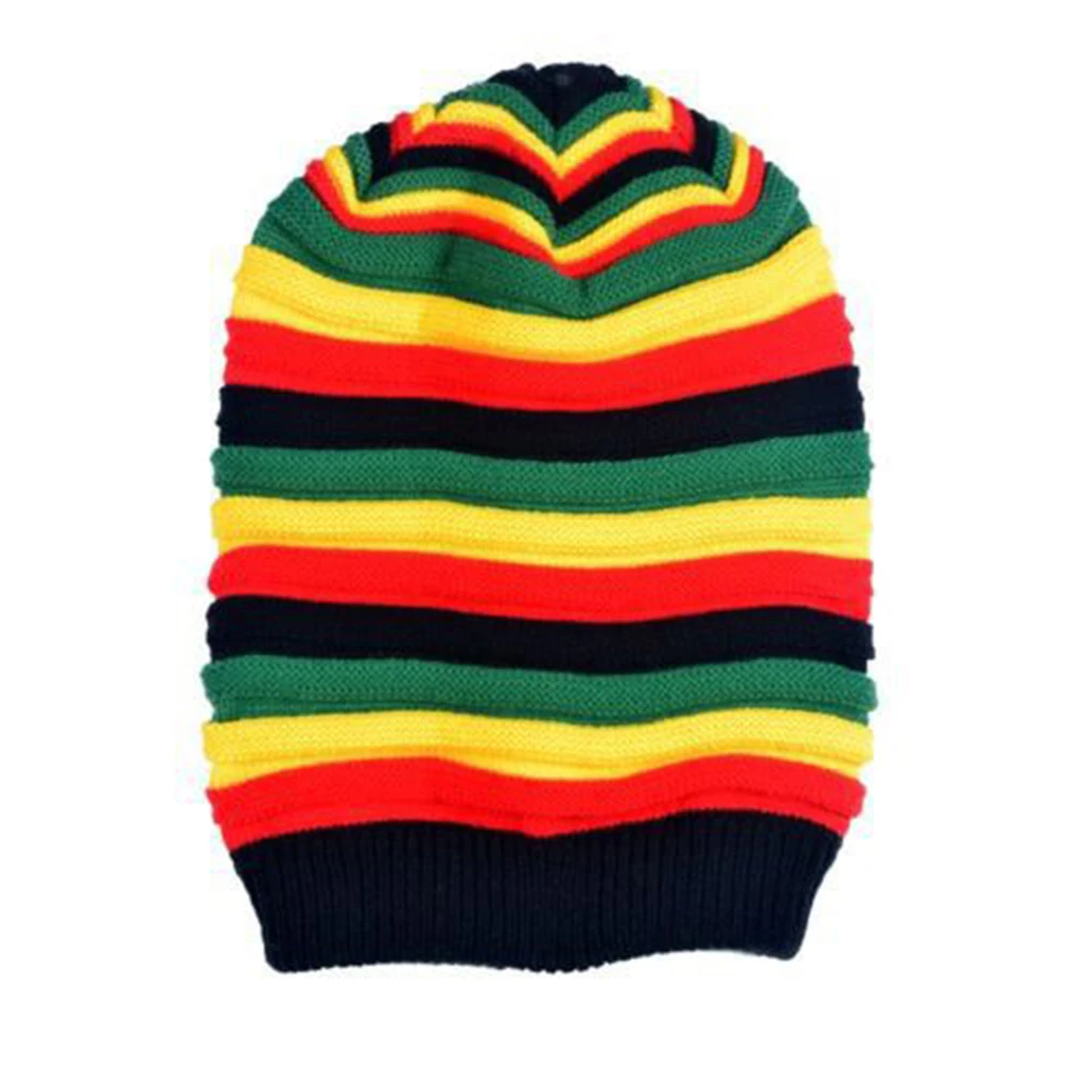 

Stripes Caps Warm Soft Wool Knitted Hats Winter Autumn