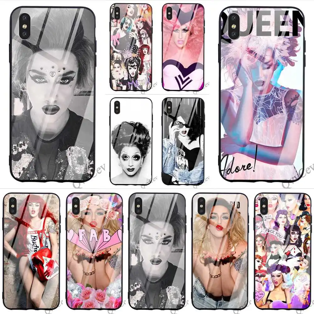 

Colorful Adore Delano Tempered Glass Phone Cover for iPhone 7 Plus Case XR Xs Max X 8 6 6S 5S 5 SE Cases
