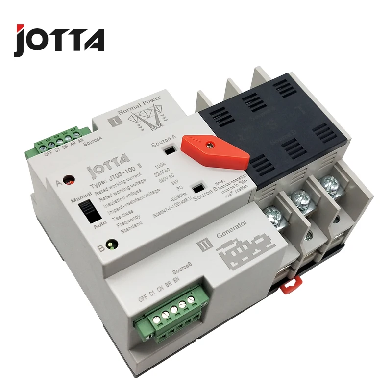 Jotta W2R 3P 110V/220V Мини ATS автоматический переключатель 100A электрические