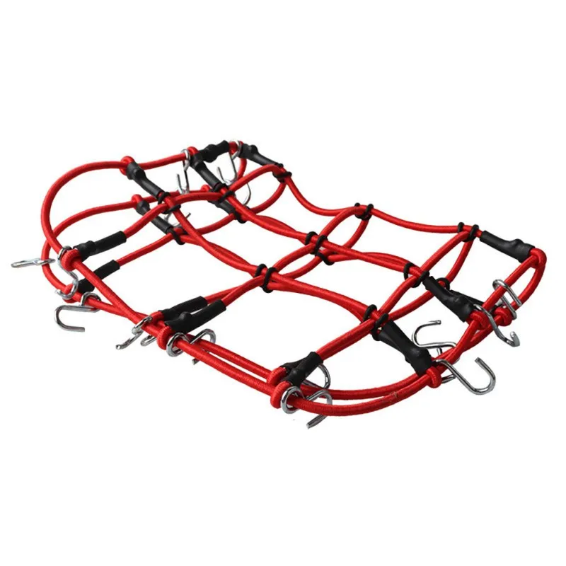 Elastic Luggage Net Car Roof Rack Storage Net With Hooks Rubber Band For Axial SCX10 Net D90 RC4WD Traxxas TRX-4 1:10 RC Car Red