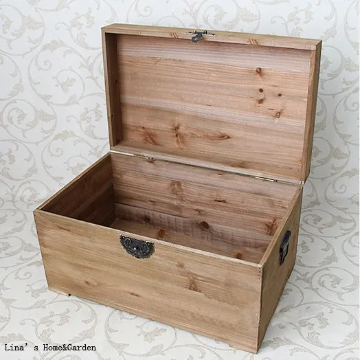 Handcrafted Solid Shabby Chic Wood Storage Box Trunk Chest (2)