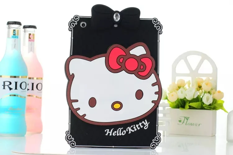 

3D Cartoon soft hello kitty Silicon case for iPad 234 mini 123