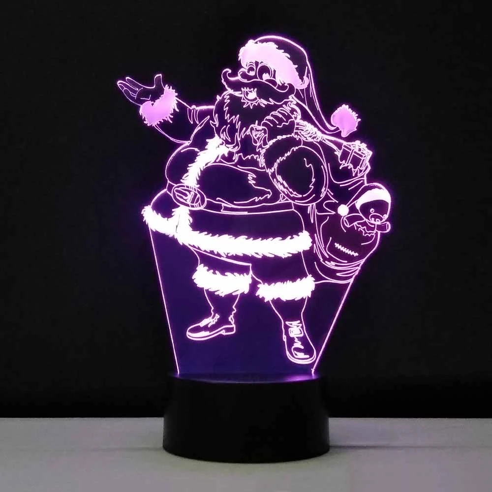lampara led de noche 3d para ninos lampara de mesa de colores decoracion de santa claus luces de vacaciones figuras de navidad usb ambiental