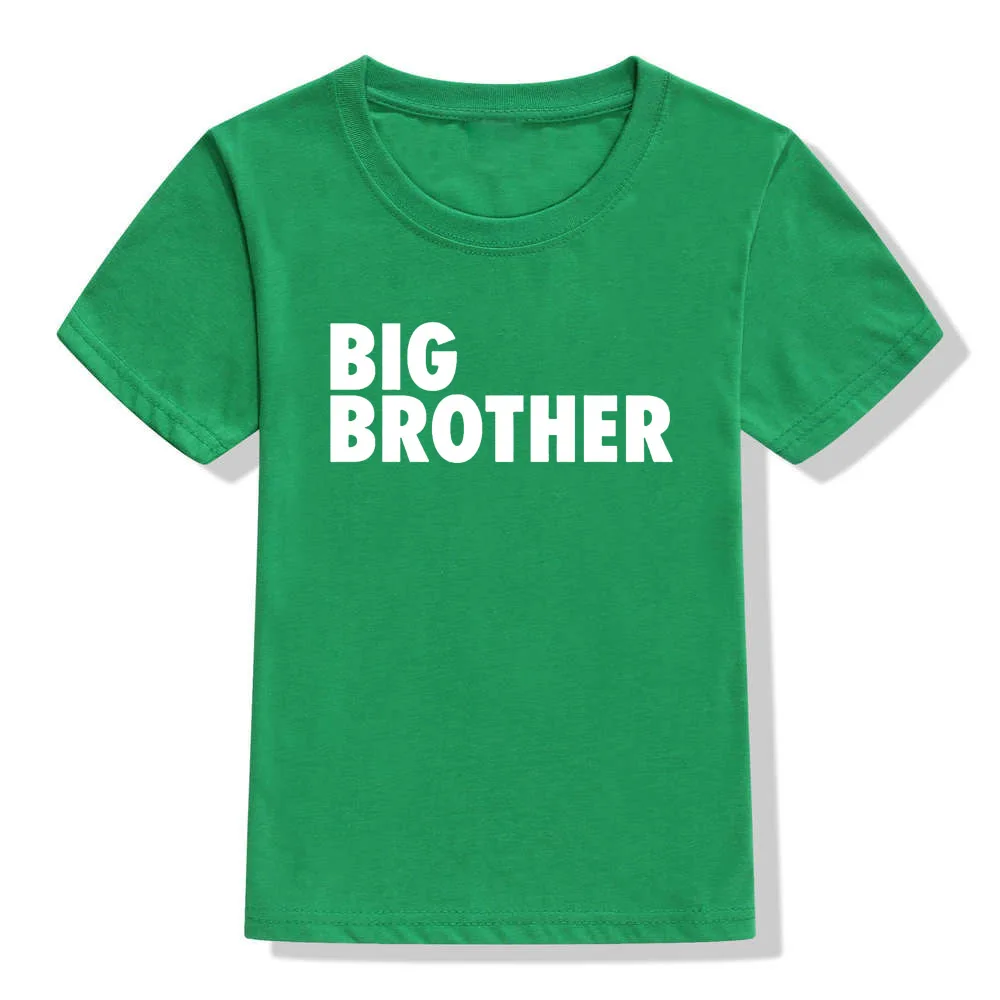 Детская черная футболка «Большой Брат» летняя одежда с принтом в виде букв для мальчиков, топы с короткими рукавами и круглым вырезом, детские футболки модные футболки