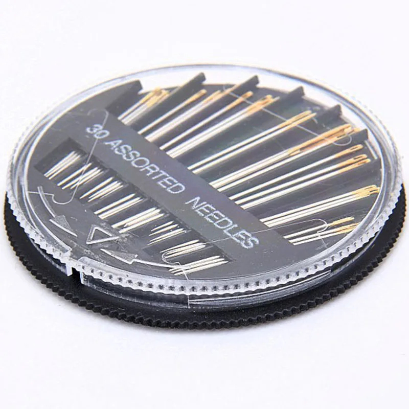 

The New Very Useful Stainless Steel Gold Tail Needle Hand Sewing Needle Disc Plastic Box Jewelry Findings & Components