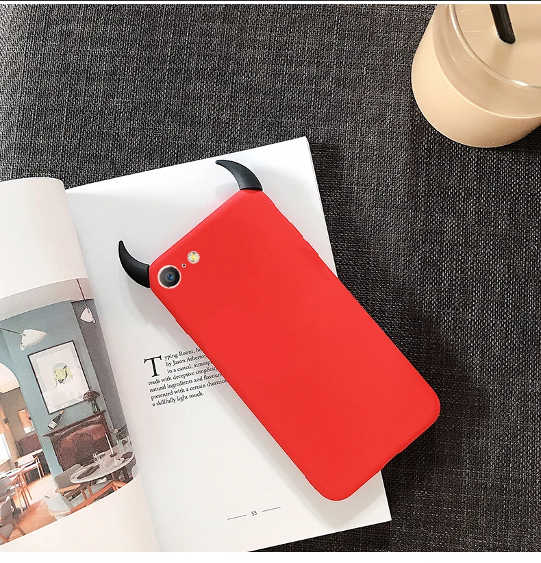 Мягкий силиконовый чехол Devil Horns Demon Angle Cover для Xiaomi Redmi Note 4 4A 4X5 Plus 5A 6 6A 7A S2 Y2 Prime A2 Lite K20 9T Pro