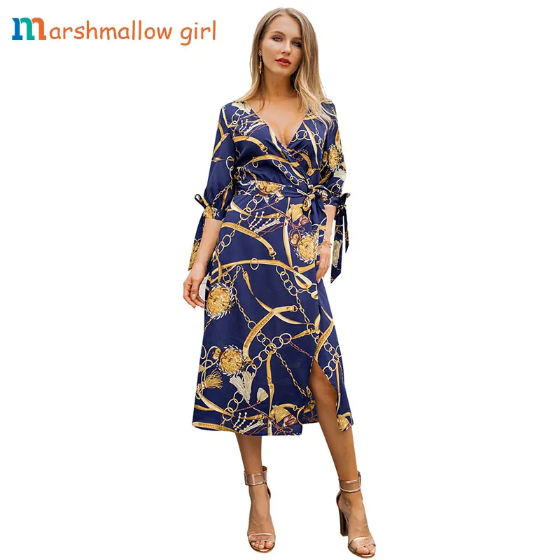 

Boho Style Sexy deep v neck summer dress vintage women dress long chiffon print patchwork dress vestidos de fiesta maxi dress