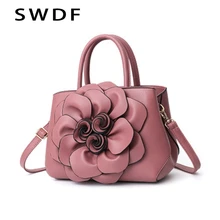 Новые женские сумки, женская брендовая дизайнерская трехмерная сумка через плечо с цветком, женская сумка-мессенджер, с заклепками, с открытым карманом, клатч