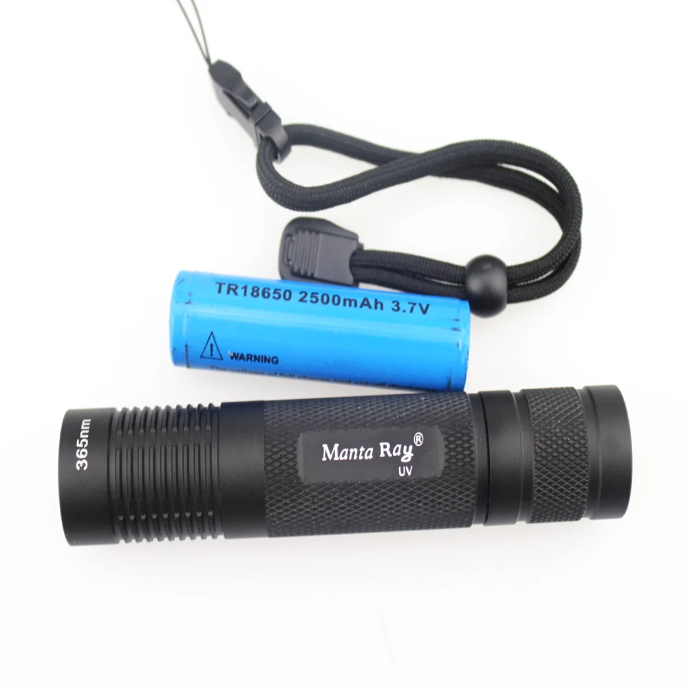 Manta Ray 365nm УФ светодиодный фонарик маленькая прямая трубка + 1x18650 1xCharger|Фонарики и