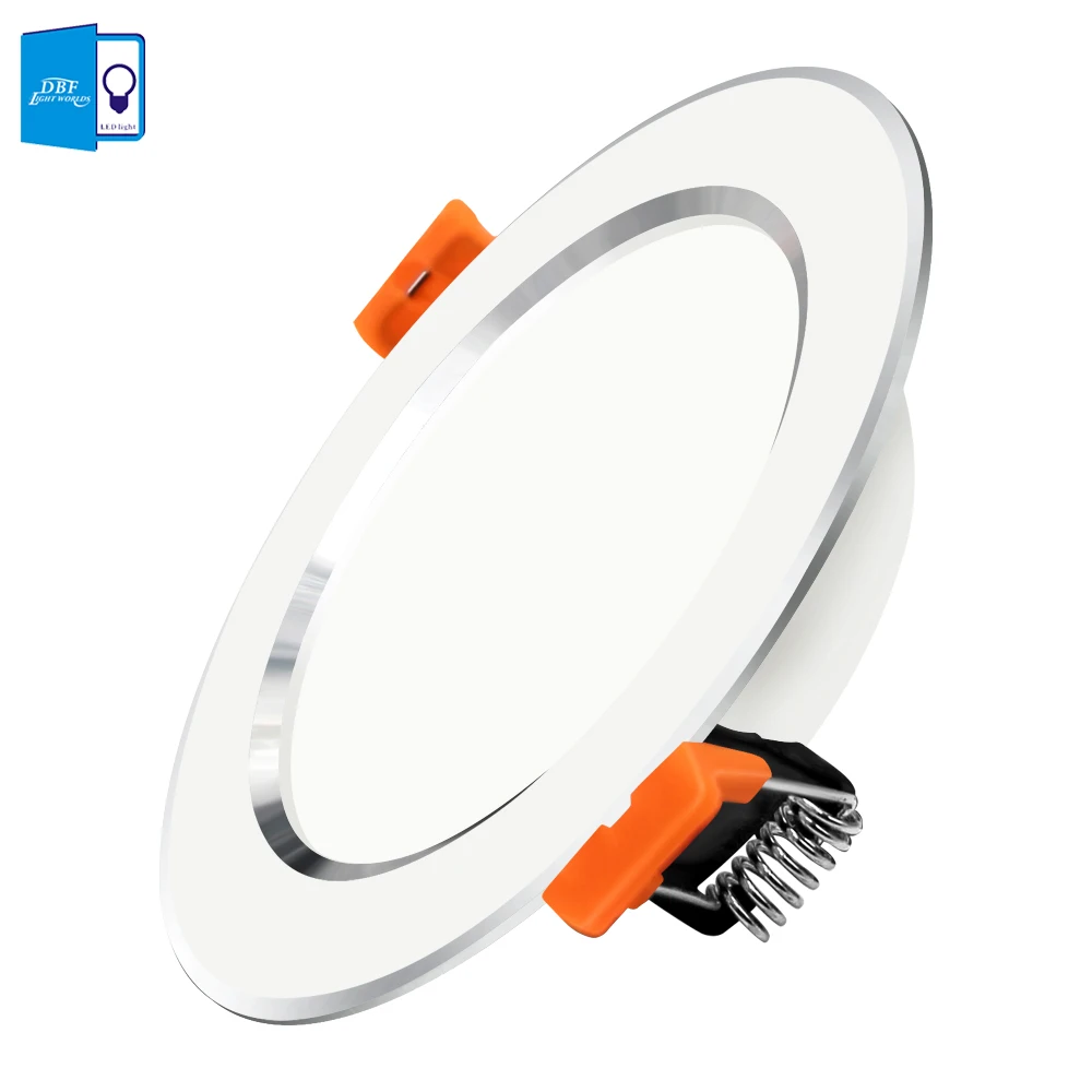 

[DBF]Ultra Thin White+Silver 2-in-1 LED Recessed Downlight 3W 5W 7W 9W 12W Aluminum AC220V Driverless LED Ceiling Spot Light