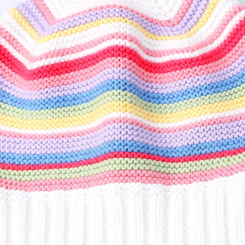 Girl Kids Beanie Winter Knit Hat Warm Cotton Brim Stripe Toddler Casual Outdoor Skiing  Accessory (5)