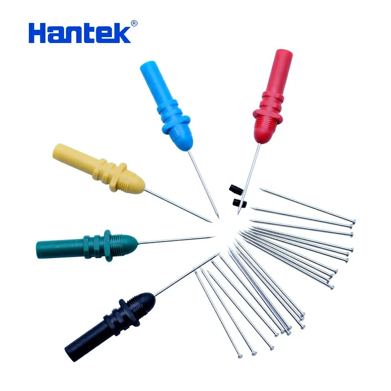 Hantek HT307 oscilloscope Back Pinning Probes/Needle/ Piercing Probes Set(Set of 5,Assorted Colors) automotive  logic analyzer 2