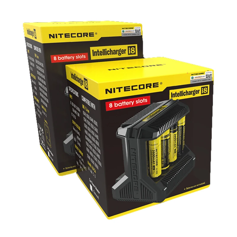 Интеллектуальное зарядное устройство Nitecore i8 i4 i2 8 слотов выход 4A умное для Li Ion 18650