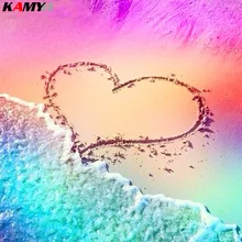 Полный Круглый Алмаз 5D DIY Алмазная картина фото на заказ "Любовь пляж" вышивка крестиком Мозаика домашний декор