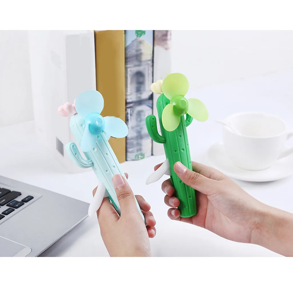 

2019 Portable Hand Press Cooling Cute Cartoon Toy Mini Handheld Fan Push-type handheld cactus fan new 501