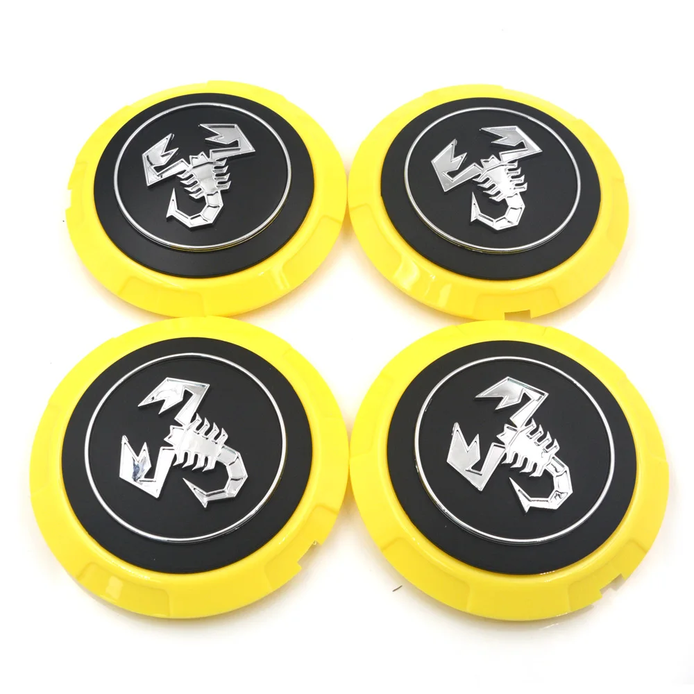 Centro da Roda Tampas de Roda 86919 em Logotipo Gzhengtong Lote 133 Milímetros Amarelo Abarth Caps Cap Hub 04726184aa 53106013 Escorpião 4 Pçs - 9 Cheap Emblemas p roda
