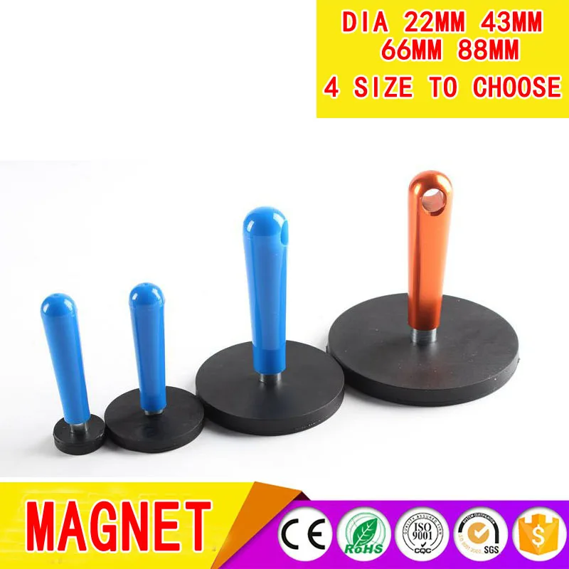 

Rubber mounting magnet,Permanent NdFeB strong magnet with a plastic handle,waterproof and shatter-proof,Dia 22mm and easy screw