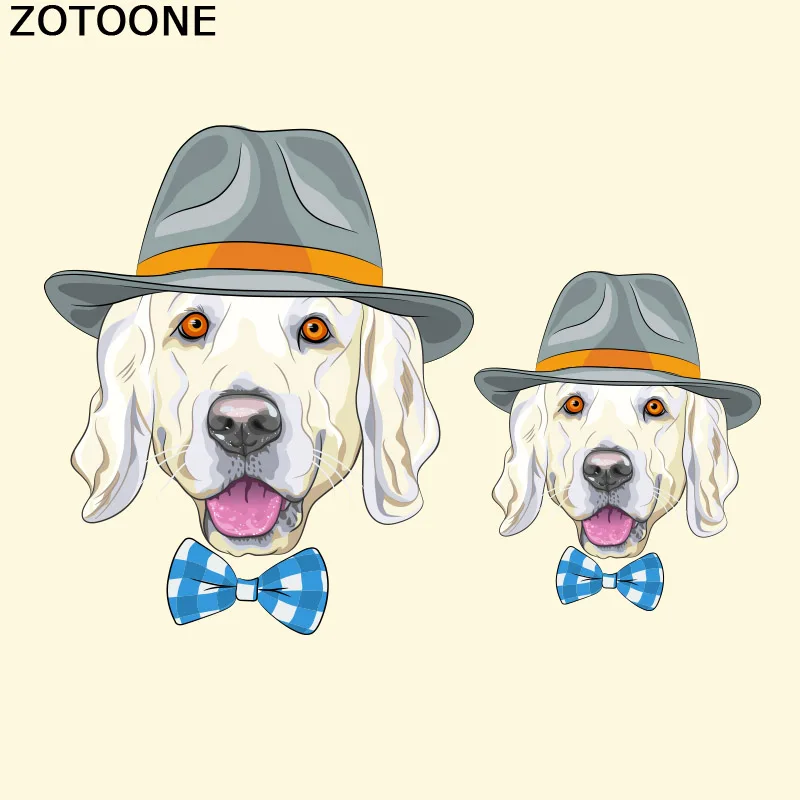 ZOTOONE Cute Gentleman Dog Patches T-shirt Sweater Thermal Transfer Stickers Applique Badge Iron On For Clothing C | Дом и сад