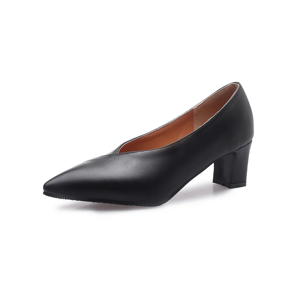 Распродажа г. Новые удобные коричневые и черные женские туфли-лодочки пикантные офисные женские туфли на высоком каблуке SA28, большие и маленькие размеры 10, 28, 43, 48 - Цвет: Black