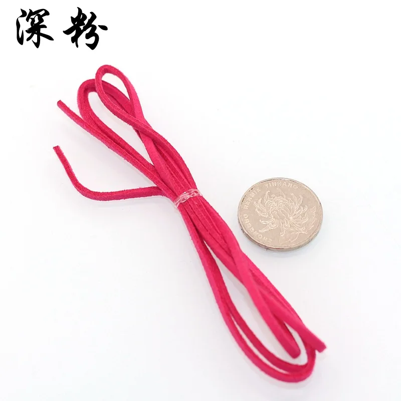 10 шт 3 мм плоский замшевый шнур Корейский Бархатный шнурок из искусственной кожи веревка нить для DIY браслет ожерелье ювелирных изделий - Цвет: deep pink