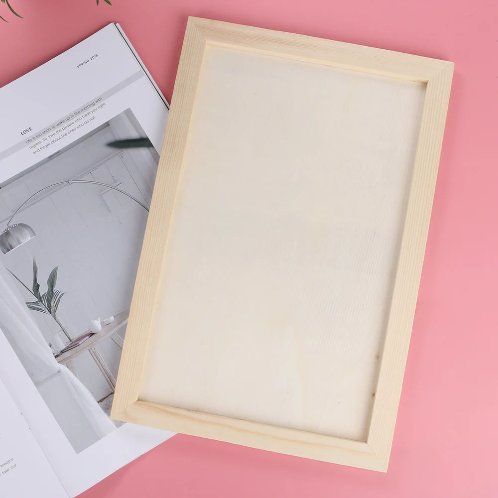 1 шт. пустая деревянная рамка для картин, деревянная настенная декорация, детская живопись, демонстрационная коробка, ручная работа, фоторамка S/M/L