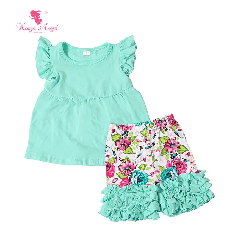 

Kaiya Angel 2018 Baby Girls Boutique Clothing Kids Clothes Summer Short Outfits Boutique Toddler Girl Set Short Sleeve Suit