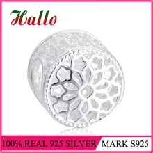 925 серебряные ажурные Подвески натуральный камень Бусины в тибетском стиле Подходит для серебра 925 оригинальные breloque браслеты бусины для изготовления ювелирных изделий